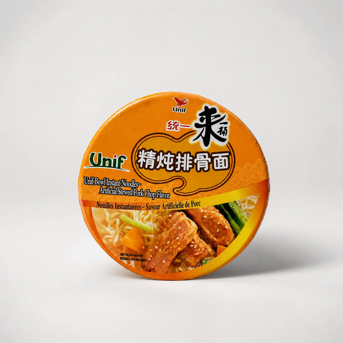 Unif Artificial Stewed Pork Chop Flavor Instant Noodles Bowl 103g — Mr. Zhu's Asian Snack Store