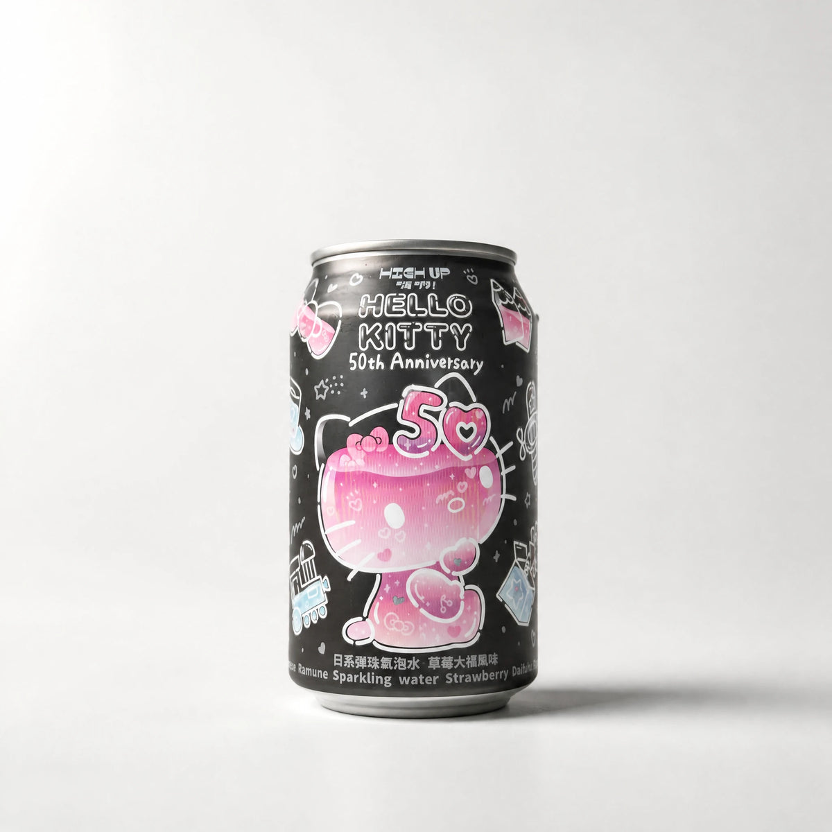 High Up Hello Kitty 50th Anniversary Ramune Strawberry Daifuku Black 330ml — Mr. Zhu's Asian Snack Store