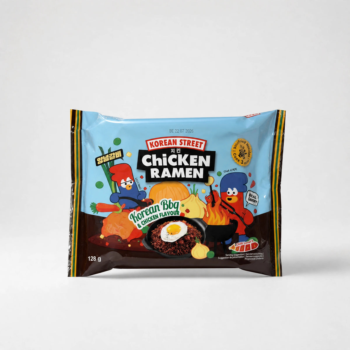 Korean Street Chicken Ramen Korean BBQ 128g — Mr. Zhu's Asian Snack Store.