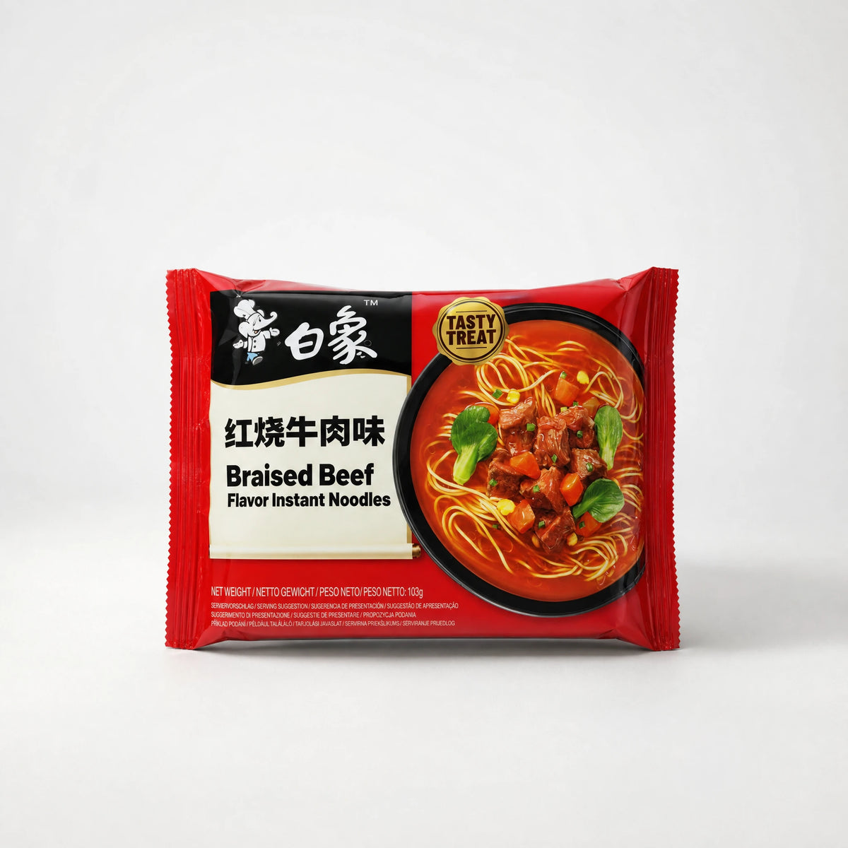 Baixiang Braised Beef Flavor Instant Noodles 103g — Mr. Zhu's Asian Snack Store