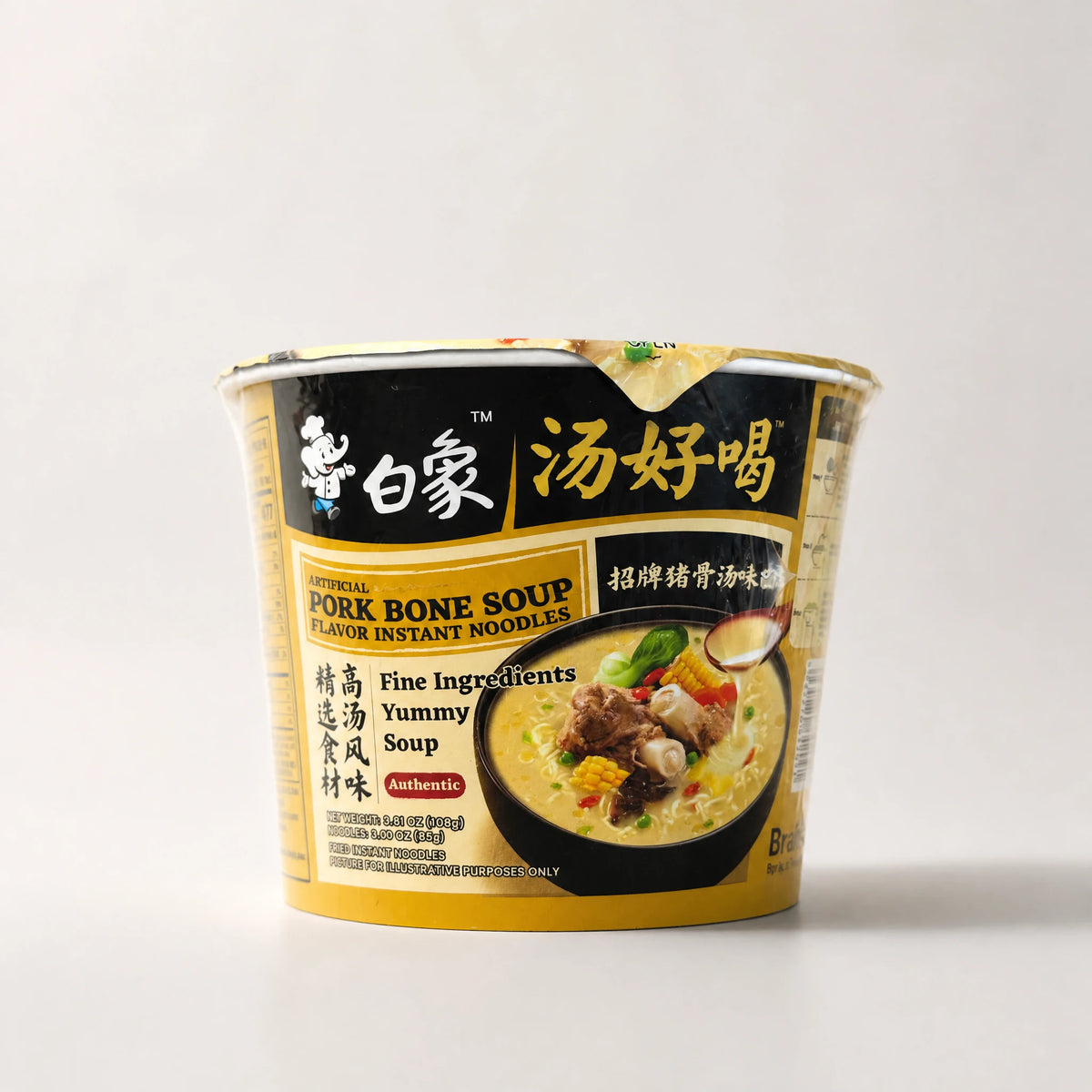 BaiXiang Artificial Pork Bone Soup Flavor Instant Noodles Bowl 108g — Mr. Zhu's Asian Snack Store