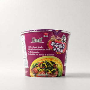 Unif Artificial Beef with Sauerkraut Flavor Instant Noodles Bowl 122g