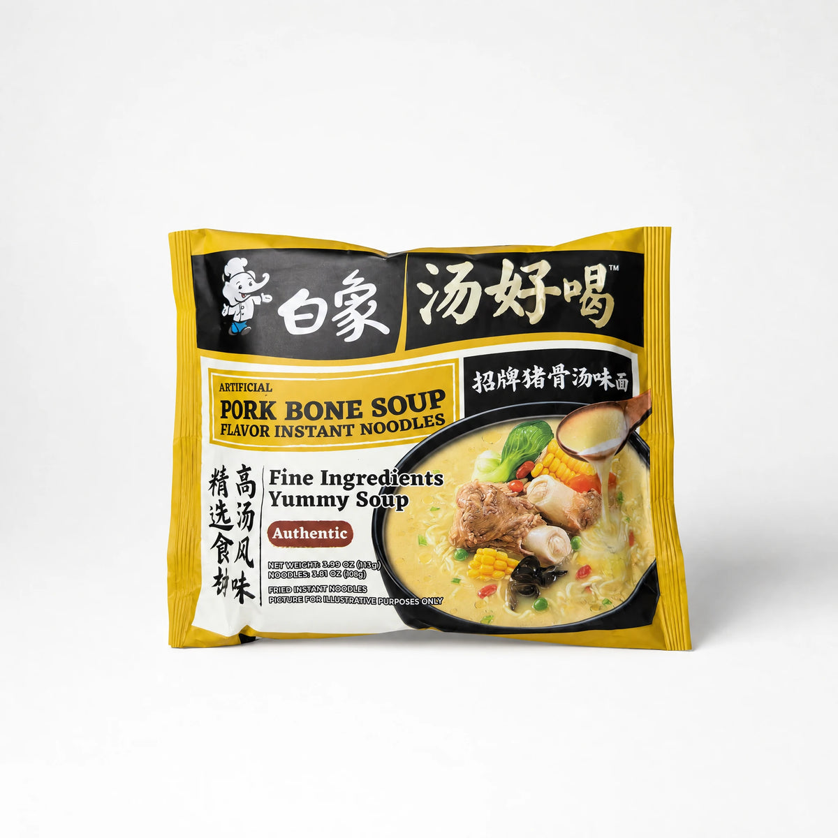 Baixiang Yummy Soup Pork Bone Instant Noodles 113g — Mr. Zhu's Asian Snack Store.