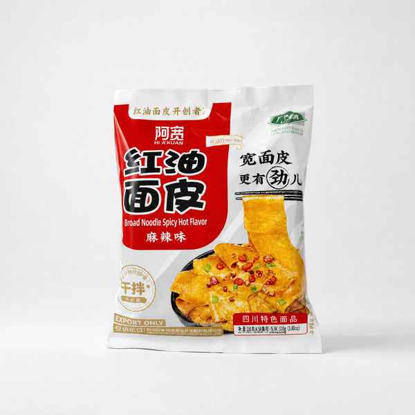 Hi A'Kuan Broad Noodle Spicy Hot Flavor — 110g