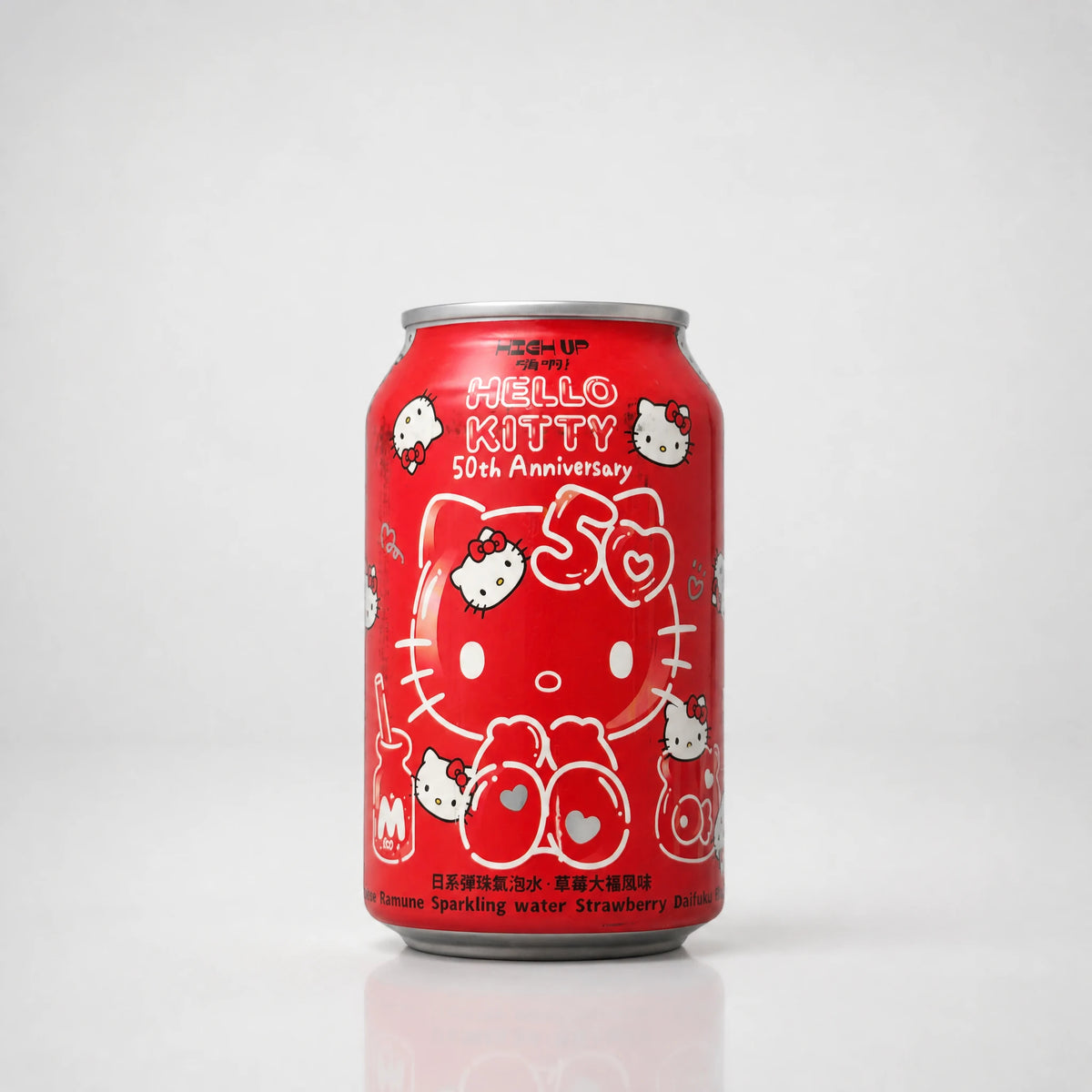 High Up Hello Kitty 50th Anniversary Strawberry Daifuku Ramune Sparkling Water Lattina 330ml — Mr. Zhu's Asian Snack Store