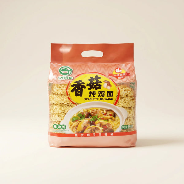 JINRILIPIN Spaghetti di Grano con Funghi Shiitake e Pollo 725g