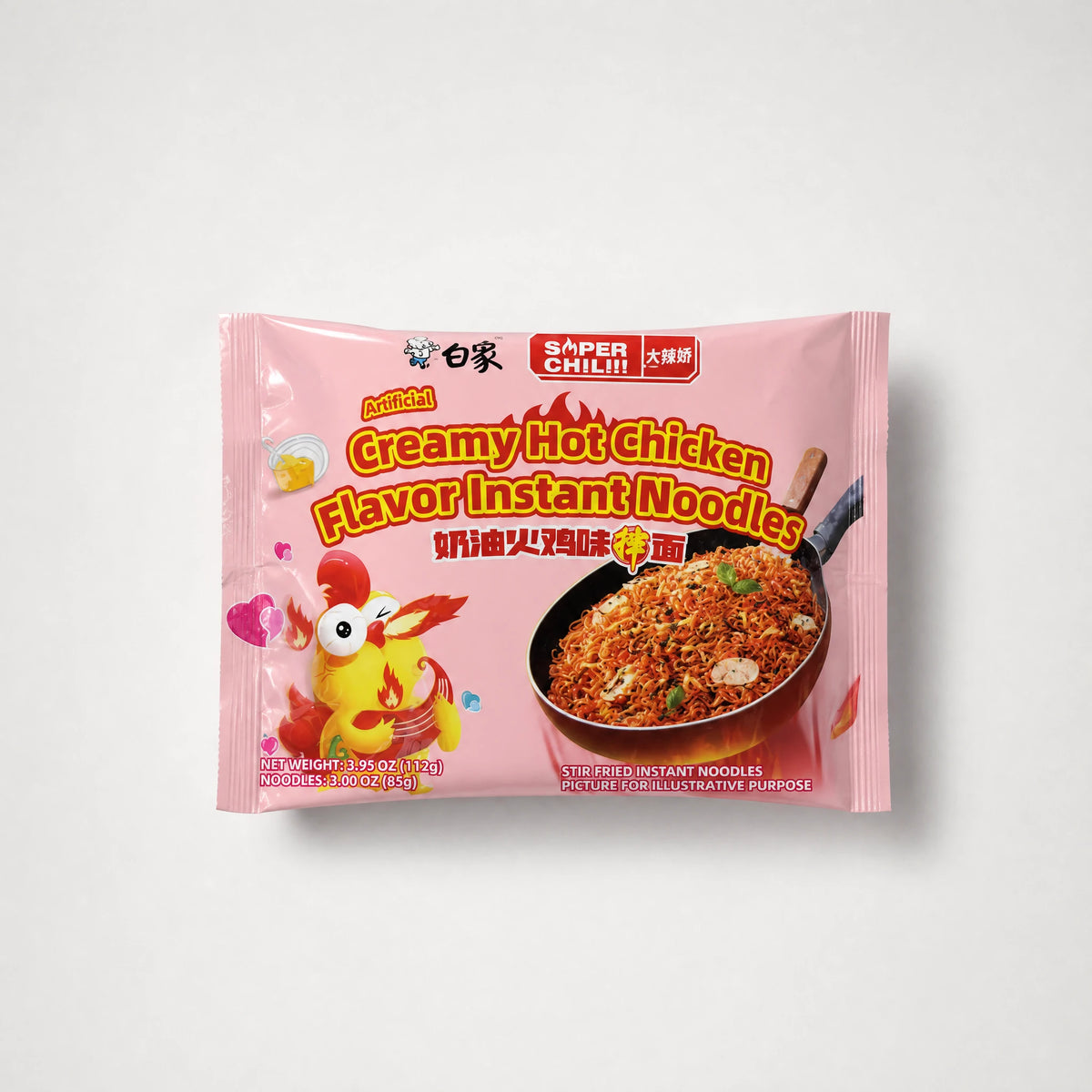 Baijia Super Chili Creamy Hot Chicken Flavor Instant Noodles 112g — Mr. Zhu's Asian Snack Store.