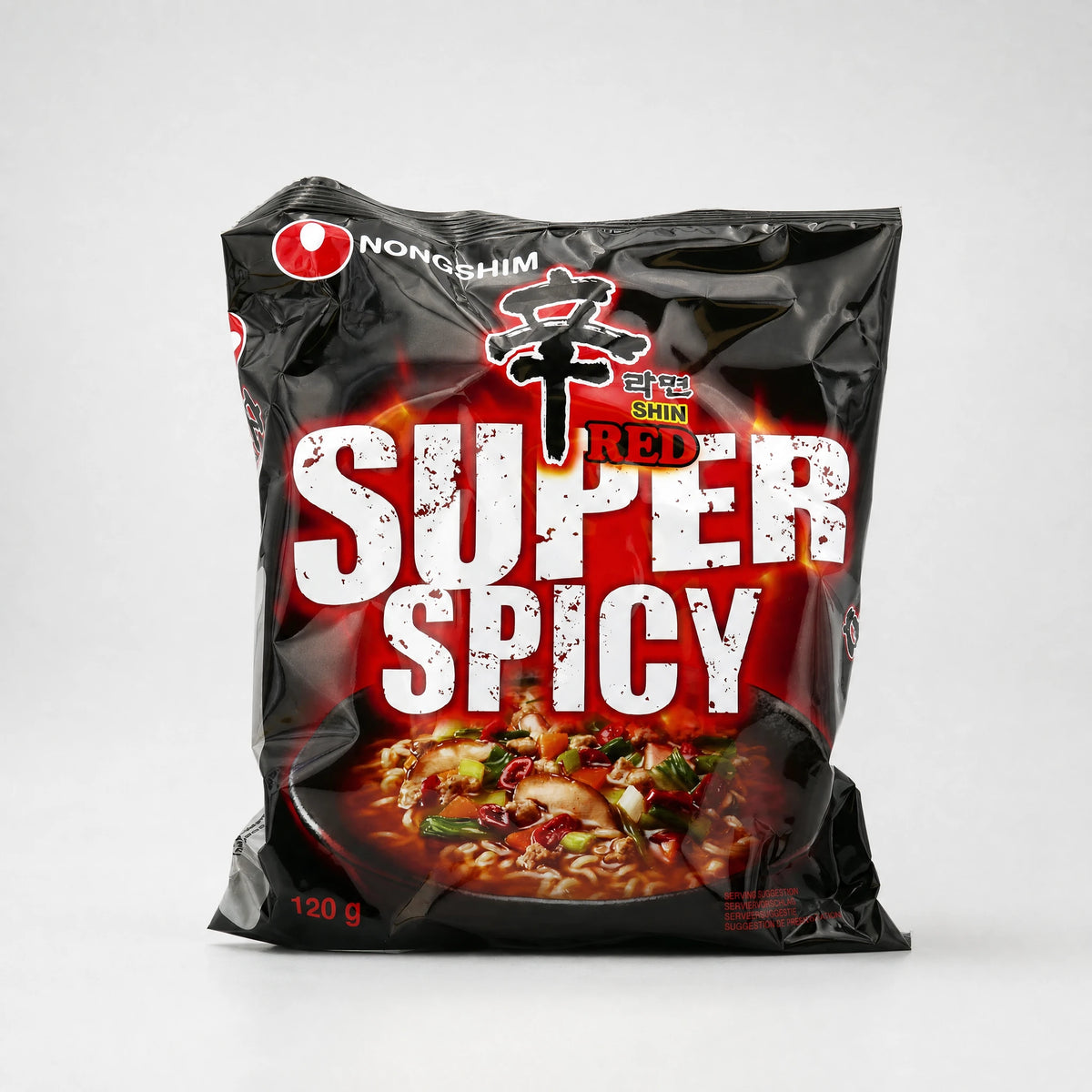 Nongshim Shin Red Super Spicy Ramyun 120g — Mr. Zhu's Asian Snack Store.