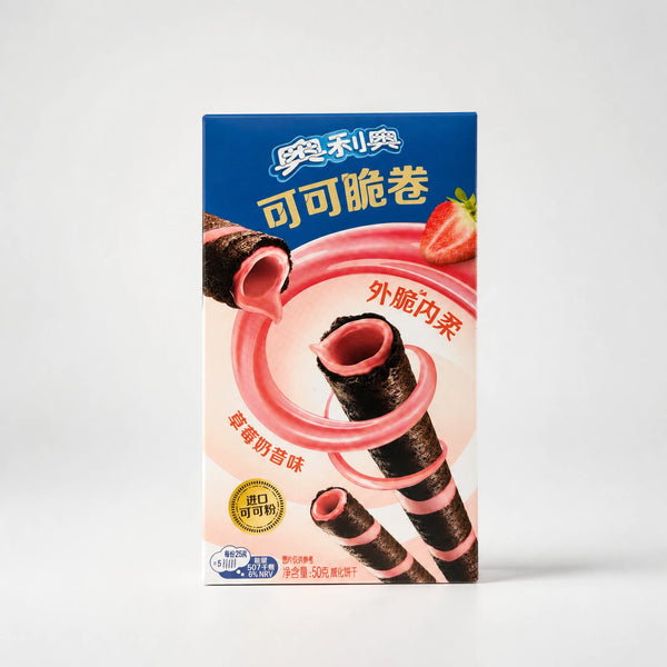 Oreo Chocolate Wafer Rolls Strawberry Cream 50g