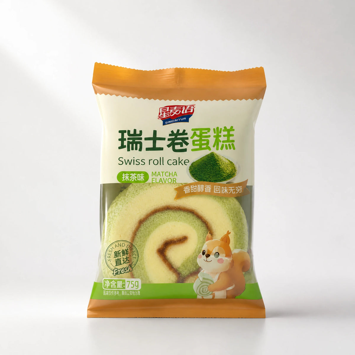 SIMDMYUR Swiss Roll Cake Matcha 75g — Mr. Zhu's Asian Snack Store