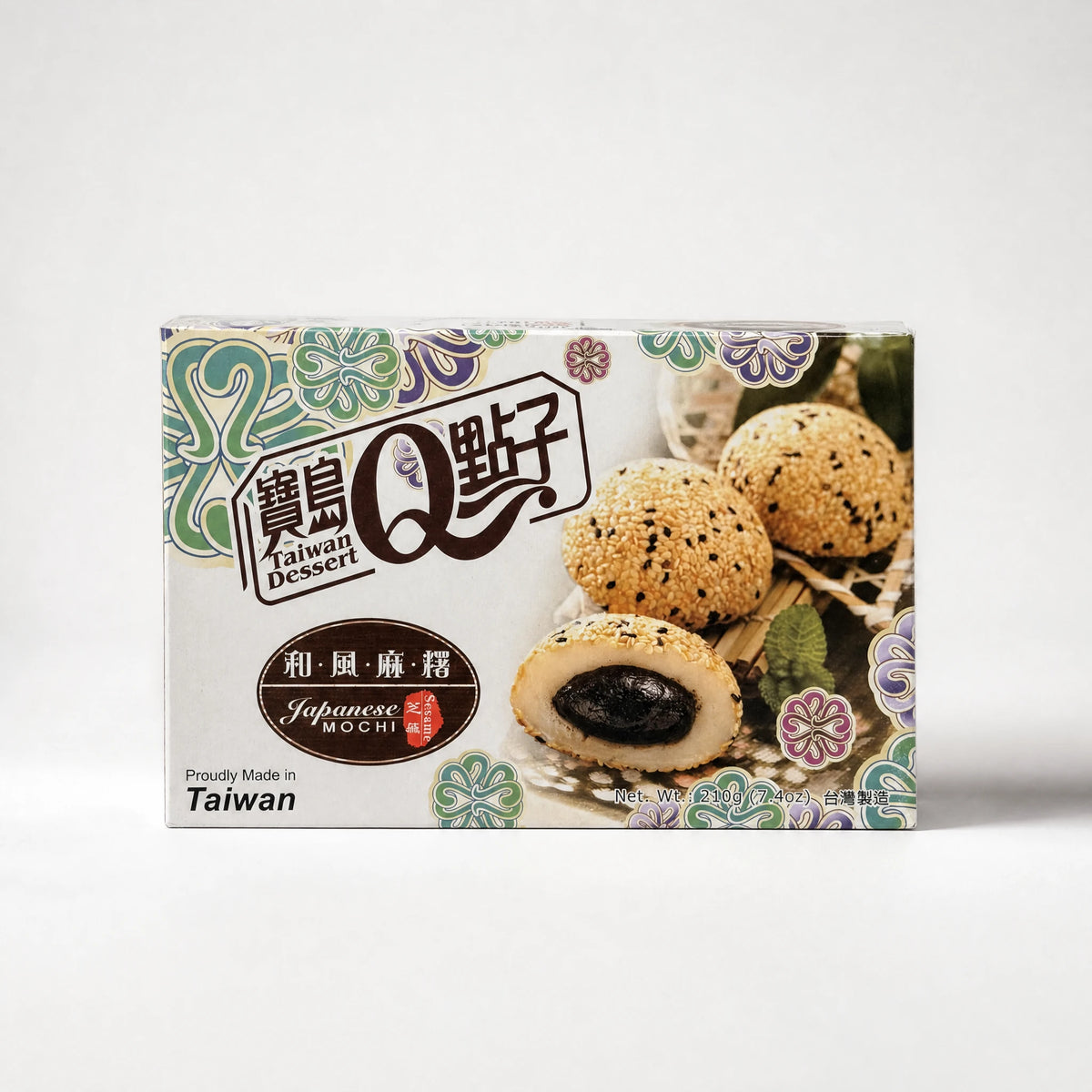 Taiwan Dessert Mochi al Sesamo Nero 210g — Mr. Zhu's Asian Snack Store