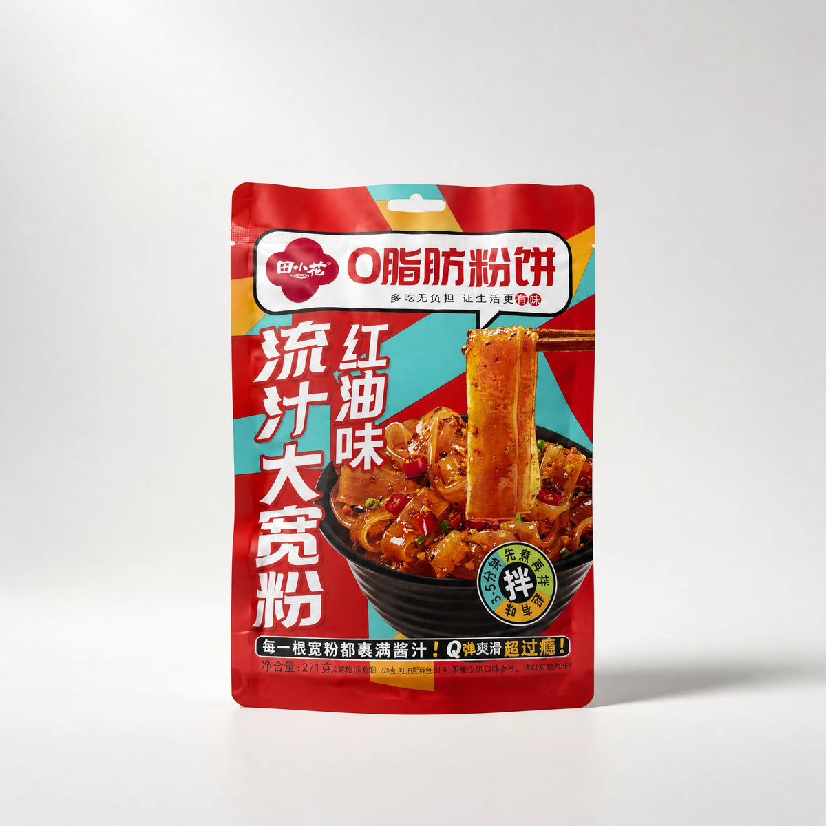 Tian Xiaohua Hot Chili Oil Wide Glass Noodles 271 g — Mr. Zhu's Asian Snack Store.