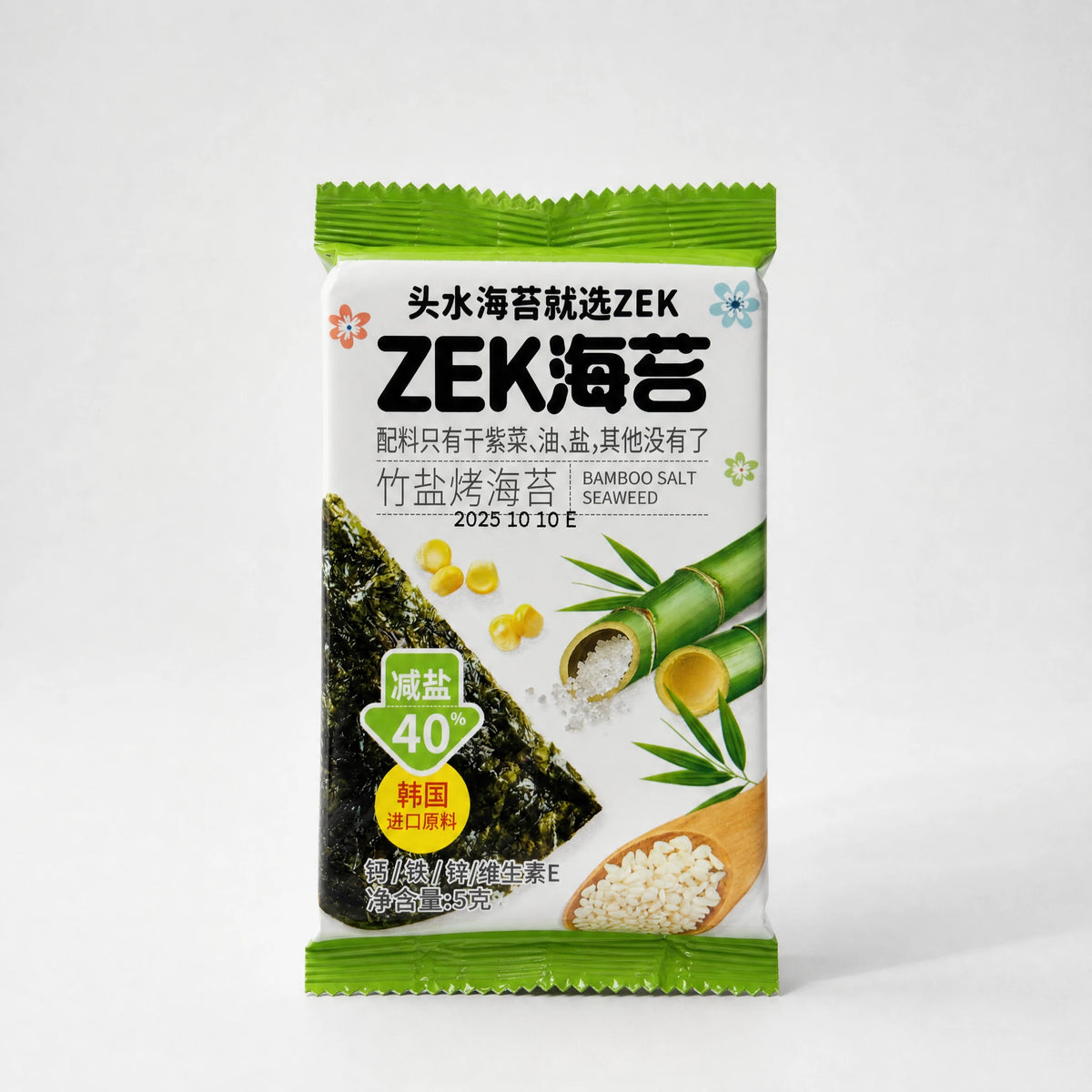 ZEK Alghe Nori Snack al Sale di Bamboo 5g — Mr. Zhu's Asian Snack Store